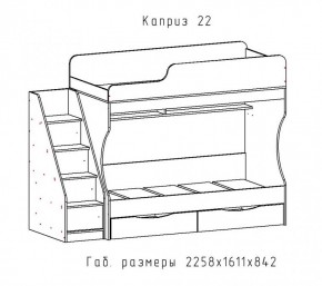 КАПРИЗ-22 Кровать двухъярусная 800 настил ЛДСП в Озерске - ozersk.mebel24.online | фото 2