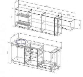 Кухонный гарнитур Антрацит 2550 (Стол. 38мм) в Озерске - ozersk.mebel24.online | фото 3