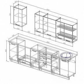 Кухонный гарнитур Антрацит 2800 (Стол. 38мм) в Озерске - ozersk.mebel24.online | фото 3