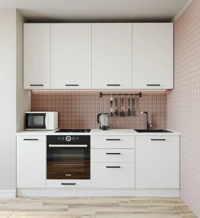 Кухонный гарнитур Белый Глянец 2200 h950 (Стол. 26мм) в Озерске - ozersk.mebel24.online | фото