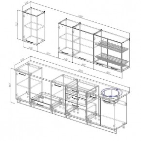 Кухонный гарнитур Бланка 2800 (Стол. 26мм) в Озерске - ozersk.mebel24.online | фото 2