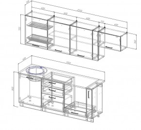 Кухонный гарнитур Лофт 2550 (Стол. 38мм) в Озерске - ozersk.mebel24.online | фото 2