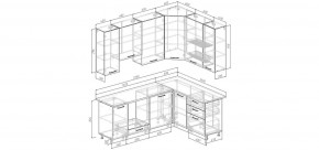 Кухонный гарнитур Меренга 2200*1600 h950 (Стол. 26мм) в Озерске - ozersk.mebel24.online | фото 2