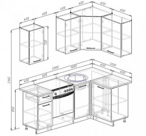 Кухонный гарнитур угловой Графика 2000х1200 (Стол. 38мм) в Озерске - ozersk.mebel24.online | фото 2