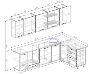 Кухонный гарнитур угловой Графика 2600х1600 (Стол. 38мм) в Озерске - ozersk.mebel24.online | фото 2