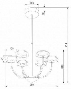 Люстра на штанге Eurosvet Fungo 50388 LED черный в Озерске - ozersk.mebel24.online | фото 4