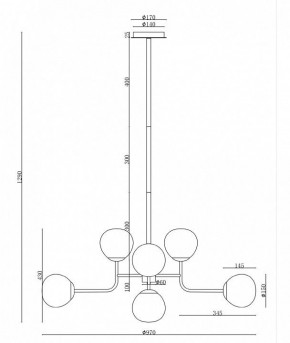 Люстра на штанге Maytoni Erich MOD221-PL-08-G в Озерске - ozersk.mebel24.online | фото 6