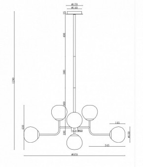 Люстра на штанге Maytoni Erich MOD221-PL-08-N в Озерске - ozersk.mebel24.online | фото 3