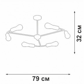 Люстра на штанге Vitaluce V3025 V3025-1/6PL в Озерске - ozersk.mebel24.online | фото 2