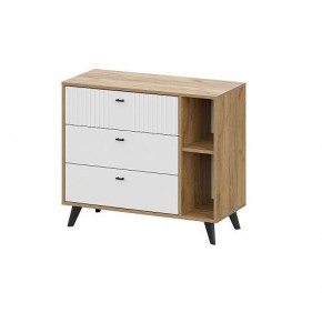 МИЛАН Комод 3 ящика (Белый матовый) в Озерске - ozersk.mebel24.online | фото