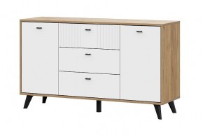 МИЛАН Комод 3 ящика двухстворчатый (Белый Матовый) в Озерске - ozersk.mebel24.online | фото