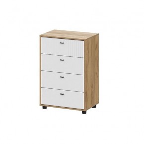 МИЛАН Комод 4 ящика (Белый матовый) в Озерске - ozersk.mebel24.online | фото