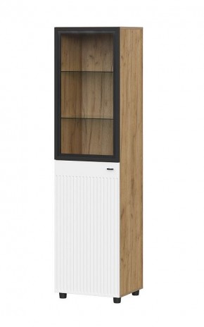 МИЛАН Пенал со стеклом (Белый матовый) в Озерске - ozersk.mebel24.online | фото