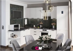 Модульная кухня Альфа холст белый в Озерске - ozersk.mebel24.online | фото 1