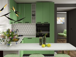 Модульная кухня Осло карбон мята в Озерске - ozersk.mebel24.online | фото 2