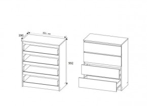 МОРИ МК804 (МК800.4) Комод 4 ящ. (белый) в Озерске - ozersk.mebel24.online | фото