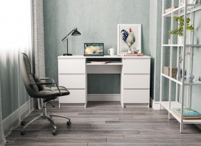 МОРИ МС-2 Стол 6 ящиков (белый) в Озерске - ozersk.mebel24.online | фото