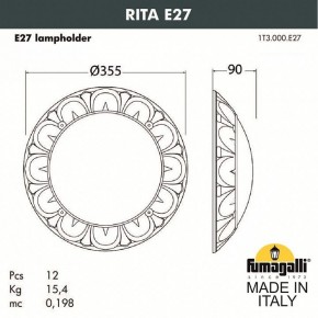 Накладной светильник Fumagalli Rita 1T3.000.000.AYE27 в Озерске - ozersk.mebel24.online | фото 2