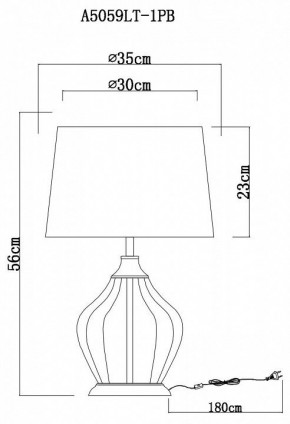 Настольная лампа декоративная Arte Lamp Baymont A5059LT-1PB в Озерске - ozersk.mebel24.online | фото 3