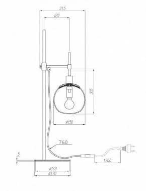 Настольная лампа декоративная Maytoni Erich MOD221-TL-01-N в Озерске - ozersk.mebel24.online | фото 3