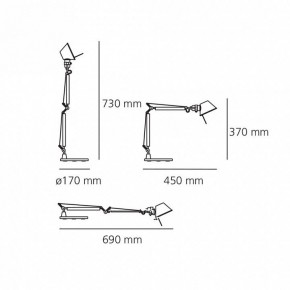 Настольная лампа офисная Artemide  0011860A в Озерске - ozersk.mebel24.online | фото