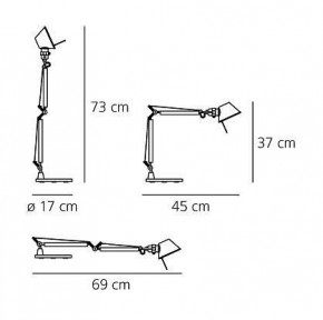 Настольная лампа офисная Artemide  A001300 в Озерске - ozersk.mebel24.online | фото 4