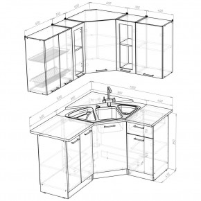 ОЛЬГА Кухонный гарнитур Оптима 2 (1500*1300 мм) в Озерске - ozersk.mebel24.online | фото 2