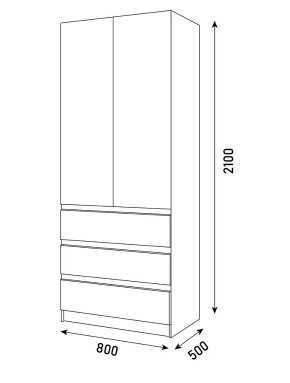 ПАРУС Шкаф 2-х ств. 800 в Озерске - ozersk.mebel24.online | фото 3