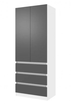 ПАРУС Шкаф 2-х ств. 800 (белый/графит) в Озерске - ozersk.mebel24.online | фото