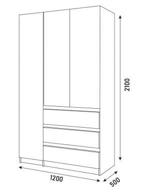 ПАРУС Шкаф 3-х ств. 1200 в Озерске - ozersk.mebel24.online | фото 3