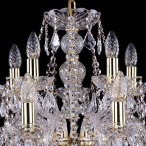 Подвесная люстра Bohemia Ivele Crystal 1411 1411/10+5/240/G/Leafs в Озерске - ozersk.mebel24.online | фото 4