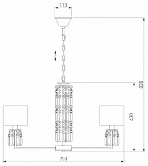 Подвесная люстра Eurosvet Zaffiro 10099/8 хром/прозрачный хрусталь Strotskis (новый абажур) в Озерске - ozersk.mebel24.online | фото 5