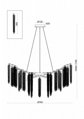 Подвесная люстра Freya Mineral FR1010PL-10G в Озерске - ozersk.mebel24.online | фото 2
