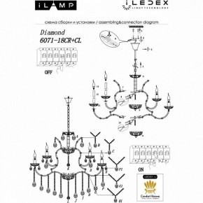 Подвесная люстра iLamp Diamond 6071-18 CR+CL в Озерске - ozersk.mebel24.online | фото 2