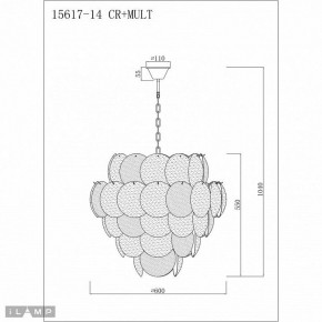 Подвесная люстра iLamp Rivoli 15617-14 CR+MULT в Озерске - ozersk.mebel24.online | фото 3