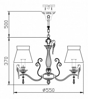 Подвесная люстра Maytoni Bird ARM013-05-W в Озерске - ozersk.mebel24.online | фото 3