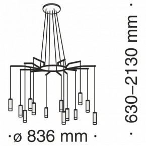 Подвесная люстра Maytoni Davida MOD035PL-12B в Озерске - ozersk.mebel24.online | фото 6