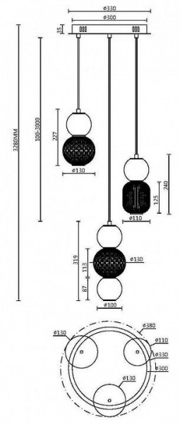 Подвесная люстра Maytoni Drop MOD273PL-L33G3K в Озерске - ozersk.mebel24.online | фото 2