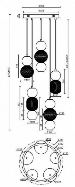 Подвесная люстра Maytoni Drop MOD273PL-L80CH3K в Озерске - ozersk.mebel24.online | фото 3