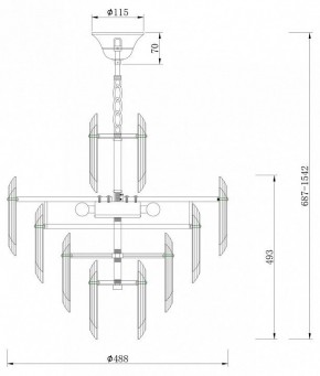 Подвесная люстра Maytoni Flare DIA200PL-06G в Озерске - ozersk.mebel24.online | фото 7