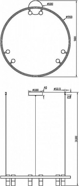 Подвесная люстра Maytoni Halo MOD102PL-L42BK в Озерске - ozersk.mebel24.online | фото 4