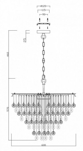 Подвесная люстра Maytoni Linn MOD091PL-07CH в Озерске - ozersk.mebel24.online | фото 4