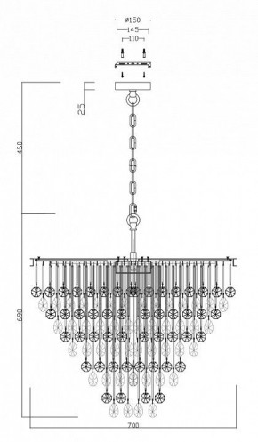 Подвесная люстра Maytoni Linn MOD091PL-09CH в Озерске - ozersk.mebel24.online | фото 3