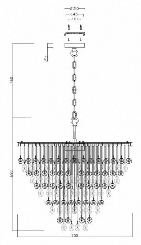 Подвесная люстра Maytoni Linn MOD091PL-09G в Озерске - ozersk.mebel24.online | фото 4
