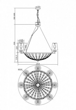 Подвесная люстра Maytoni Pantheon H021PL-08CH в Озерске - ozersk.mebel24.online | фото 4