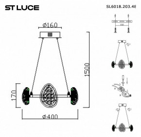 Подвесная люстра ST-Luce Enigma SL6018.203.48 в Озерске - ozersk.mebel24.online | фото 4