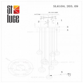 Подвесная люстра ST-Luce Montecelio SL6104.203.09 в Озерске - ozersk.mebel24.online | фото 3