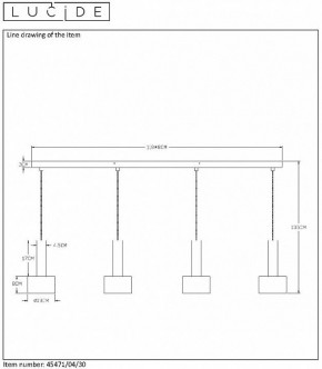 Подвесной светильник Lucide Teun 45471/04/30 в Озерске - ozersk.mebel24.online | фото 6