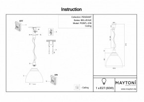 Подвесной светильник Maytoni Bellevue P535PL-01B в Озерске - ozersk.mebel24.online | фото 6