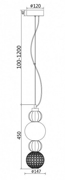 Подвесной светильник Maytoni Collar P069PL-L17CH3K в Озерске - ozersk.mebel24.online | фото 3